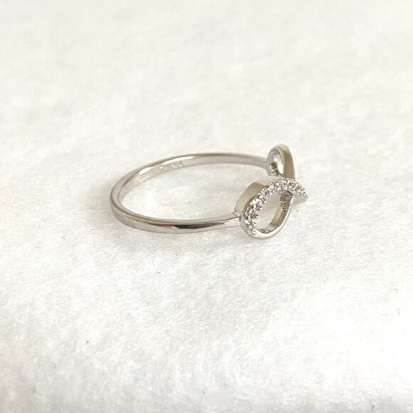 Sterling Silver 925 YGI Round Cubic Zirconia CZ Infinity Symbol Ring Size 7.75 - Picture 4 of 16